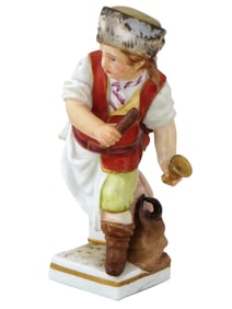 ANTIQUE GERMAN KPM POLYCHROME PORCELAIN FIGURINE