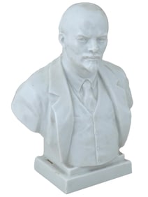 RUSSIAN SOVIET LFZ PORCELAIN BUST OF LENIN