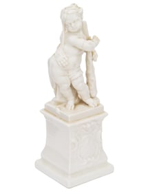 ANTIQUE NYMPHENBURG PORCELAIN PUTTO FIGURINE
