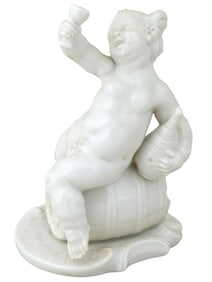 ANTIQUE GERMAN NYMPHENBURG PORCELAIN PUTTO FIGURINE