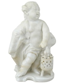 ANTIQUE GERMAN NYMPHENBURG PORCELAIN PUTTO FIGURINE