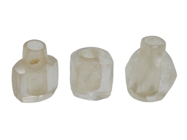 GROUP OF ANTIQUE MINIATURE CRYSTAL GLASS BOTTLES