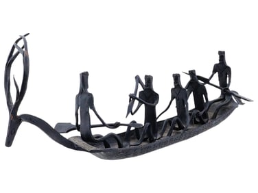 AFRICAN FOLK ART HAND MADE FIGURAL TRIBAL KERALA BOAT