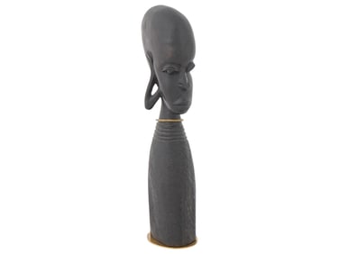 AUSTRIAN HAGENAUER WOOD SCULPTURE OF AFRICAN WOMAN