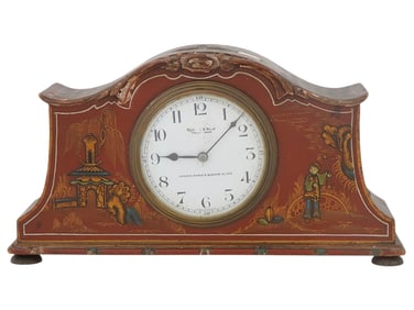 ANTIQUE CHINOISERIE MANTEL CLOCK BY MAPPIN AND WEBB