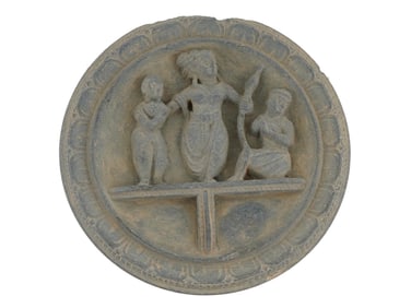 ANCIENT GANDHARAN CARVED STONE COSMETIC PALETTE
