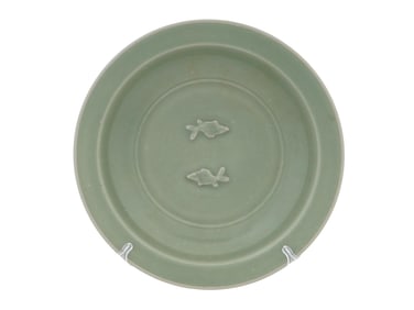 ANTIQUE CHINESE LONGQUAN CELADON CERAMIC PLATE