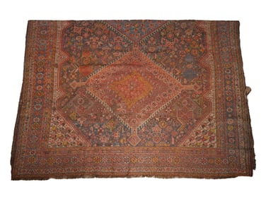 LARGE SOUTH PERSIAN SHIRAZ WOOL CARPET AREA RUG