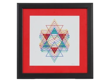 JUDAICA STAR OF DAVID SCREEN PRINT BY YAACOV AGAM