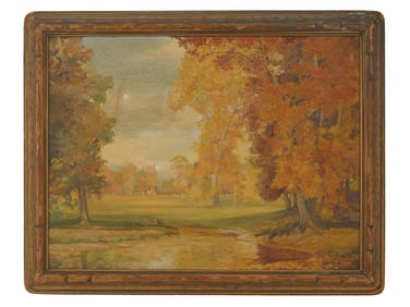 AUTUMN LANDSCAPE OIL PAINTING SIGNED BY THE ARTIST