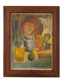 STILL LIFE OIL PAINTING SIGNED SYBIL ATTEK 1962