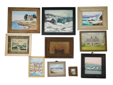 COLLECTION OF OIL LANDSCAPE MINIATURE PAINTINGS