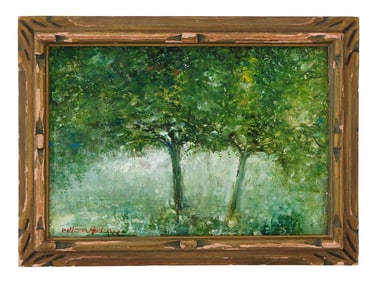 SIGNED VINTAGE IMPRESSIONIST OIL LANDSCAPE PAINTING