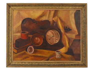 MID CENTURY OIL PAINTING  STILL LIFE COMPOSITION