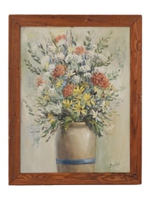 SIGNED DAVID BURLIUK  OIL STILL LIFE PAINTING
