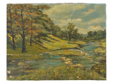 AMERICAN LANDSCAPE OIL PAINTING SIGNED DERRICO
