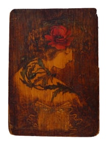 AMERICAN CARVED PAINTED PORTRAIT ON WOODEN BOARD
