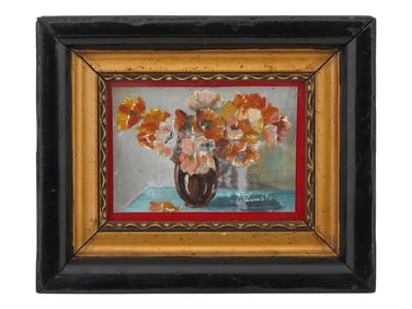 ATTR TO STEFAN LUCHIAN STILL LIFE OIL PAINTING
