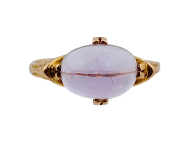 VINTAGE LAVENDER CABOCHON COSTUME JEWELRY RING