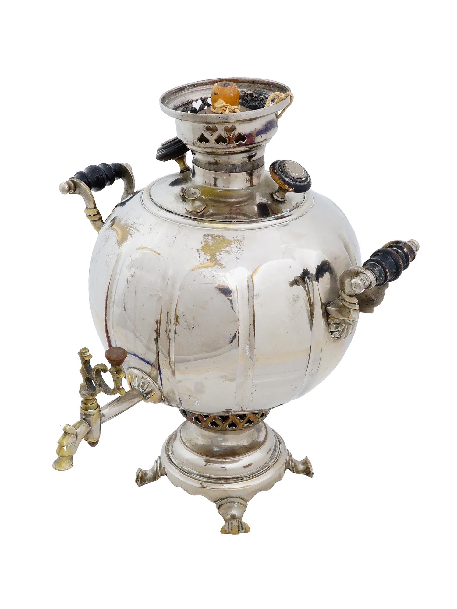 IMPERIAL RUSSIAN SILVER PLATED BRASS SAMOVAR BY GUDKOV (1 of 10)