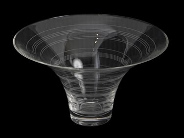 ROSENTHAL FLUTED ETCHED CRYSTAL GLASS FRUIT BOWL IOB