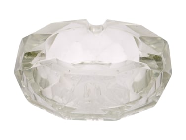 RARE RUSSIAN SOVIET ERA CUT CRYSTAL GLASS ASHTRAY