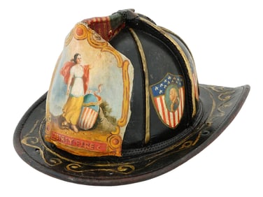 VINTAGE AMERICAN HAND PAINTED FIREMANS HELMET