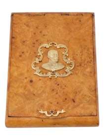 RUSSIAN KARELIAN BIRCH CIGARETTE CASE NICHOLAS II