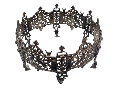 17TH CENTURY OTTOMAN BRONZE MANGAL FOOTED STAND