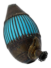 ANTIQUE QAJAR EMPIRE PERSIAN QAJAR HOOKAH BASE