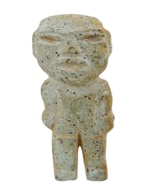 ANCIENT PRE COLUMBIAN CARVED HARD STONE IDOL FIGURE