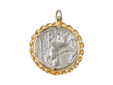 ANCIENT GREEK ALEXANDER THE GREAT SILVER COIN PENDANT