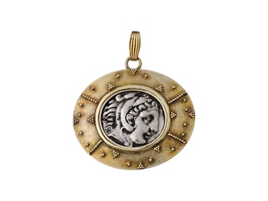 ANCIENT GREEK ALEXANDER THE GREAT SILVER COIN PENDANT