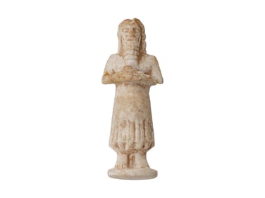 ANCIENT SUMERIAN CARVED MARBLE WORSHIPPER FIGURINE
