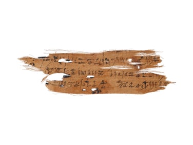 ANCIENT EGYPTIAN HAND WOVEN FRAGMENT HIERATIC WRITING