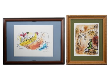 MARC CHAGALL COLOR LITHOGRAPHS WITH COA