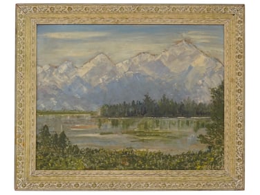 AMERICAN OIL LANDSCAPE PAINTING BY ISABEL SCHOLER