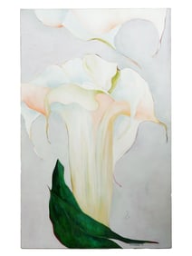 ACRYLIC PAINTING CALLA LILY FLOWER SIGNED SCHIRMER 1979