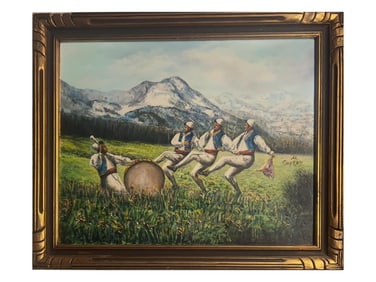 ATTR MARTIROS SARYAN ARMENIAN GENRE OIL PAINTING
