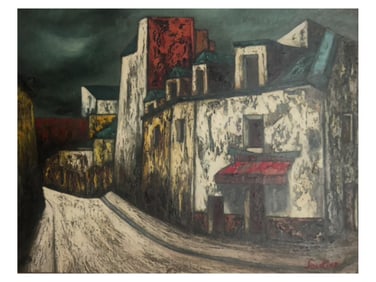 FRENCH PAINTING ATTR TO CHAIM SOUTINE STREET OF PARIS