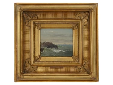 AMERICAN PAINTING ATTR TO JAMES WHISTLER MARINE SCENE