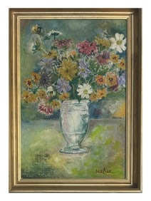 DAVID BURLIUK OIL STILL LIFE PAINTING WITH COA 1937