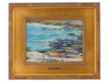 ATTR TO GUY ROSE AMERICAN SEASCAPE OIL PAINTING