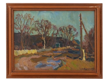 IVAN SOROKIN RUSSIAN RURAL LANDSCAPE OIL PAINTING