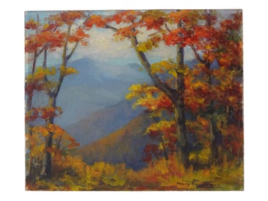 AMERICAN LANDSCAPE OIL PAINTING BY MARY BURKHIMER