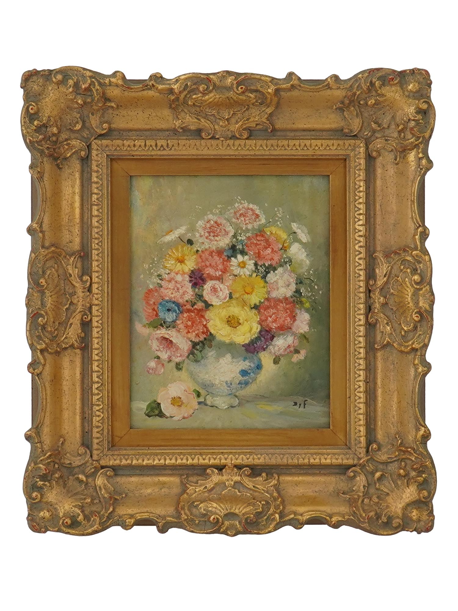 FRENCH PAINTING ATTR TO MARCEL DYF FLORAL STILL LIFE: An oil painting on canvas, signed Dyf lower right, depicting a vibrant floral still life, presented in a frame. Attributed to Marcel Dyf, French, 1899 to 1985, born Marcel Dreyfus, an impressionist pa