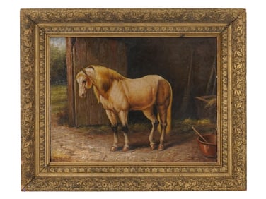 RUSSIAN OIL PAINTING OF HORSE SIGNED NIKOLAI SVERCHKOV