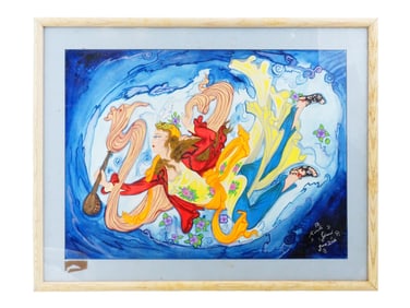 PERSIAN STYLE MIXED MEDIA PAINTING BY MICHELLE GIRARD