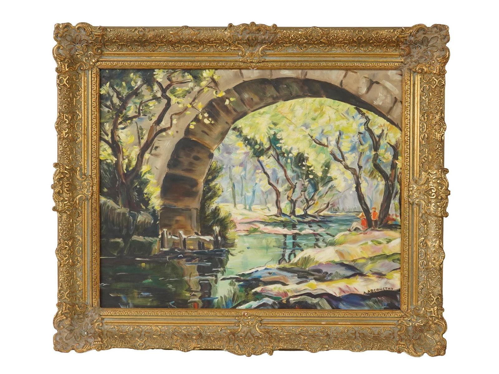 MODERNIST AMERICAN OIL PAINTING BY ANNA ABERNETHY (1 of 8)