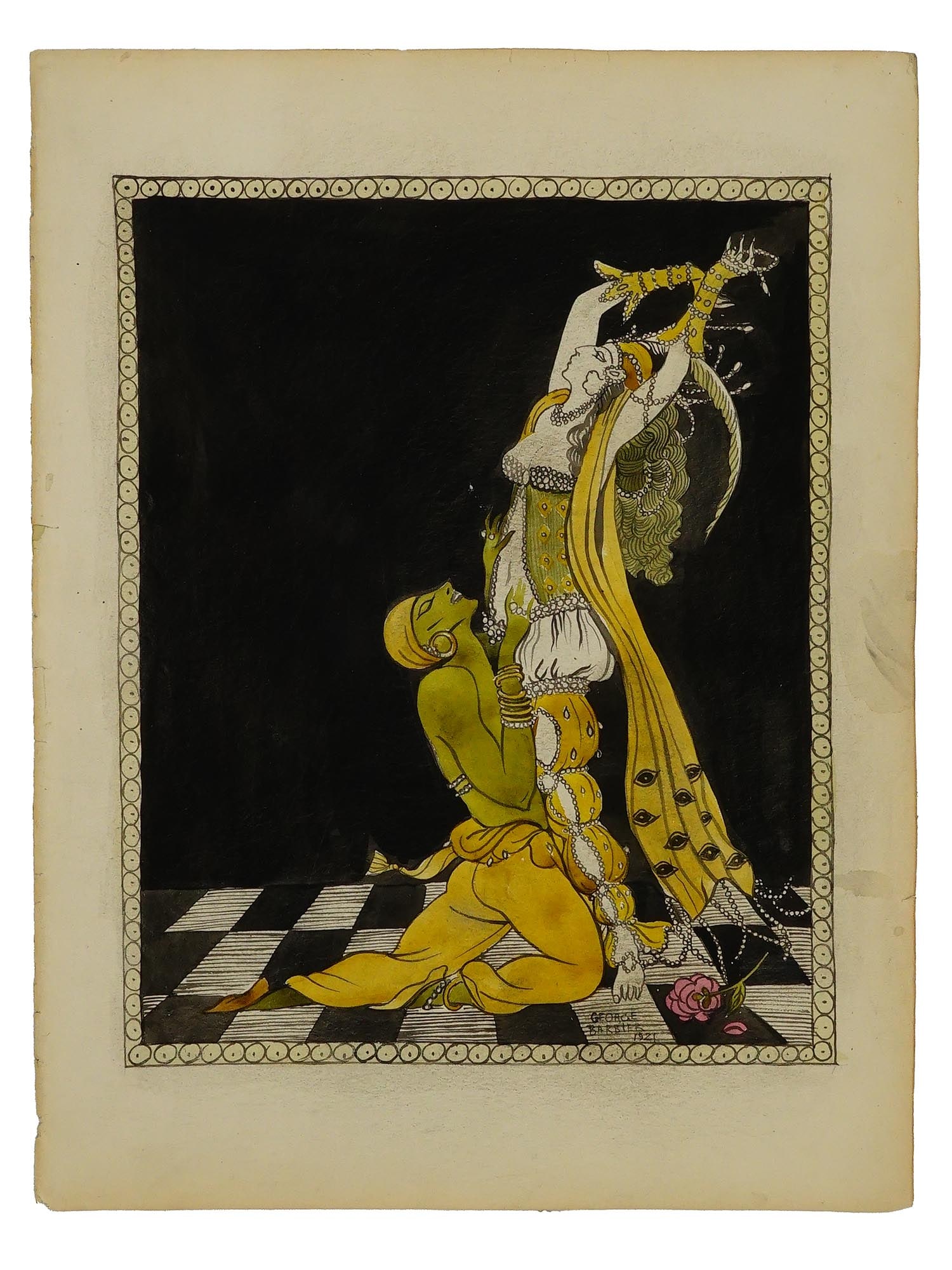 ATTR TO GEORGE BARBIER FRENCH WATERCOLOR PAINTING (1 of 4)